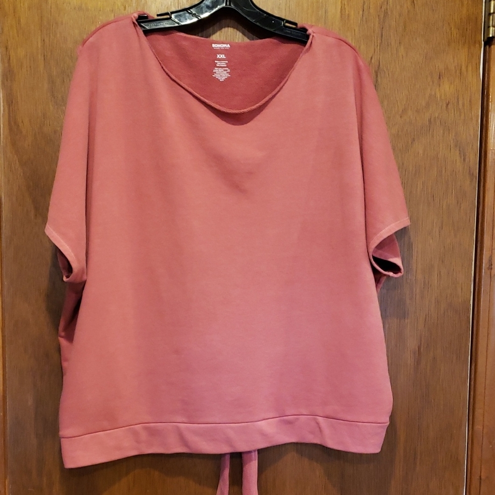 Sonoma Relaxed Short Sleeve Pullover in Dusty Rose